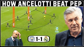 Tactical Analysis : An Ancelotti DEFENSIVE MASTERCLASS | TMA | Man City 1 - 1 Real Madrid
