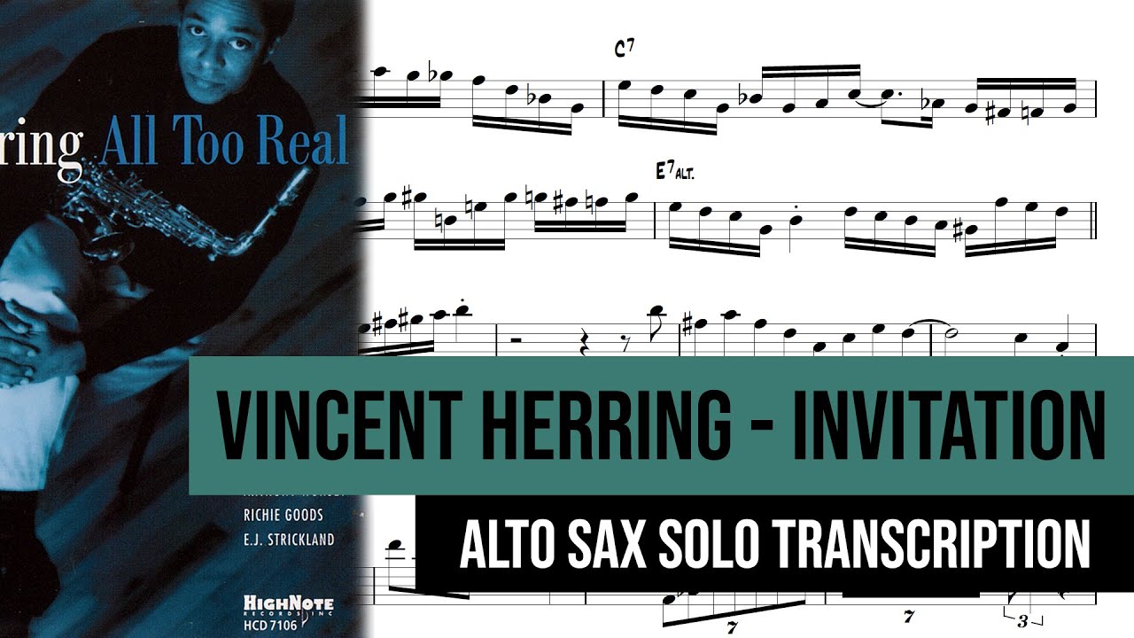 Vincent Herring on "Invitation" 🎷 | Alto Sax Solo Transcription (Eb)
