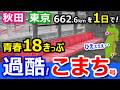 過酷【秋田→東京】青春18きっぷ普通列車だけ！「ほぼ」新幹線こまち号【2410円で格安移動旅】