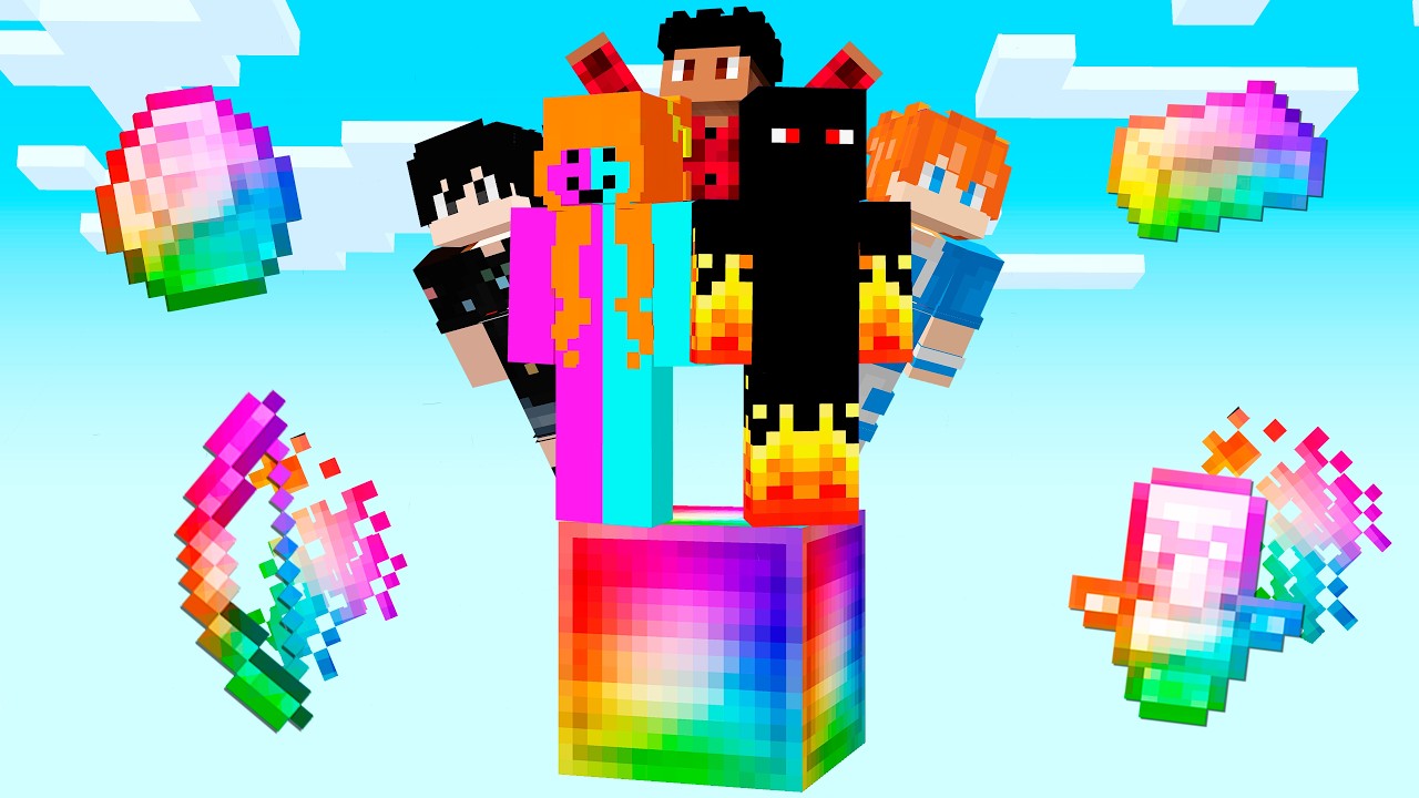 Sobrevivendo em Apenas 1 Bloco de AVARITIA com os Amigos no Minecraft!