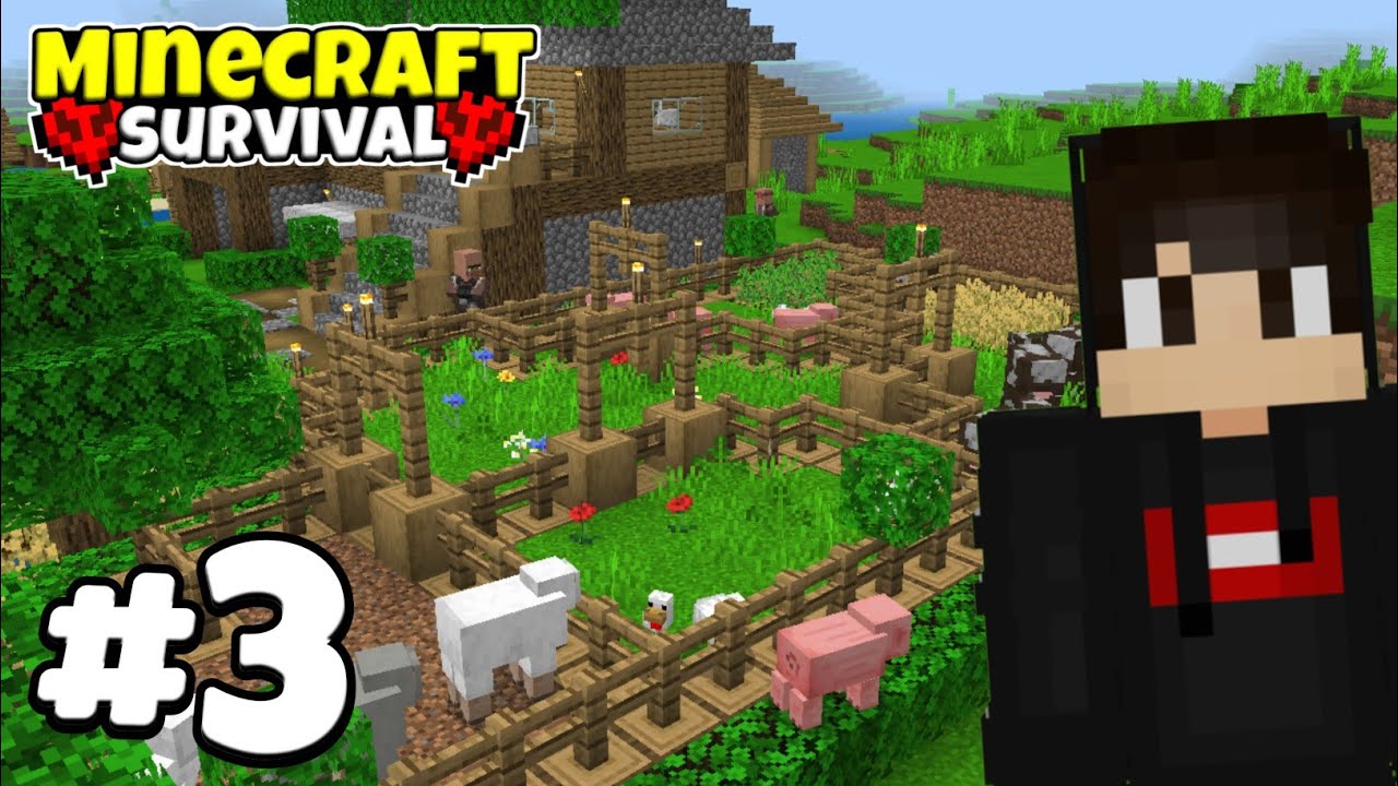 I Made A Animal Farm In Minecraft Pe 🤩 | MINECRAFT PE Survival Ep 3 In ...