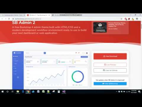 Add Bootstrap 4 Admin Theme into ASP.NET C# Project (Default Page) (Part 1)