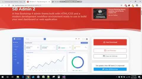 Add Bootstrap 4 Admin Theme into ASP.NET C# Project (Default Page) (Part 1)
