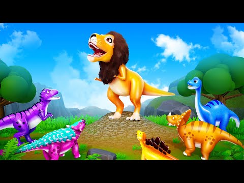 Crazy Trex Dino's Lion Transformation - Funny Dinosaurs Jurassic Comedy Cartoons