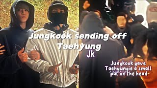 Jungkook sending off Taehyung with a pat :)