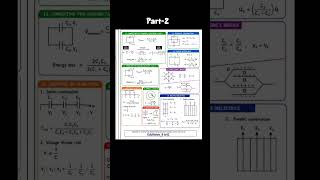 📚⚡ Capacitance Formula Sheet | Part 2#Capacitance #Class12Physics #PhysicsNotes #FormulaSheet #JEE