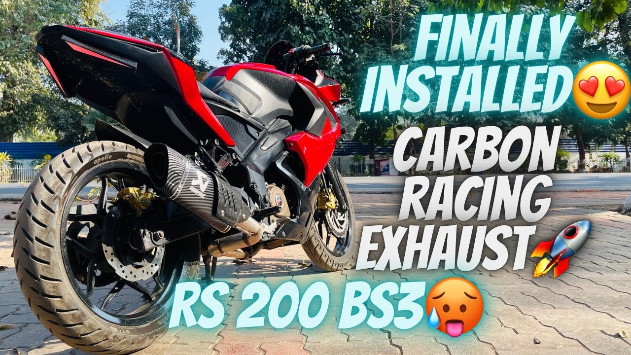 FINALLY INSTALLED AKRAPOVIC CARBON RACING EXHAUST ON MY PULSAR RS 200 BS3 🥵🚀