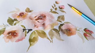 Loose Watercolour Rose Tutorial | easy step by step ||