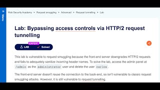 Expert LEVEL Bypassing access controls via HTTP/2 request tunnelling