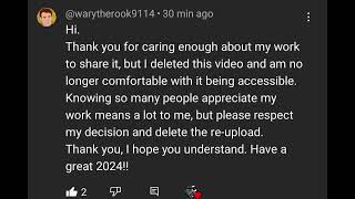 The fate of warytherook's RE2 Remake is garbage and here's why critique video.