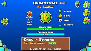 [GD] "Ornamental" by JaoDay (Daily level) (All Coins) | Geometry Dash 2.113
