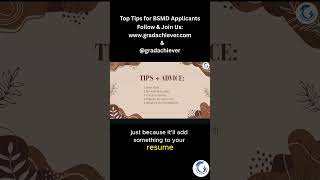Top Tips for BS/MD Applicants