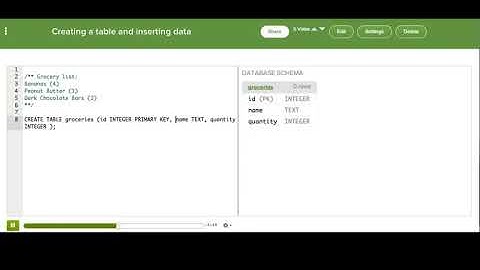 Táblák létrehozása és adatok beszúrása | Bevezetés az SQL-be | Programozás | Khan Academy magyar