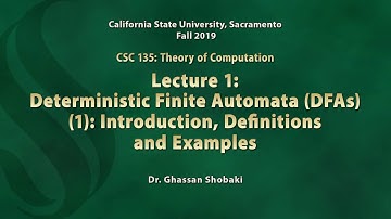 Theory of Computation Lecture 1: Deterministic Finite Automata (DFAs) (1)