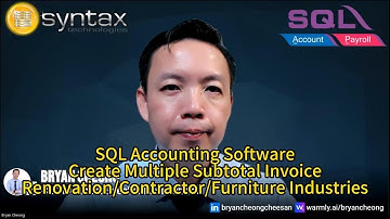 SQL Accounting Software - Create Multiple Subtotal Invoice