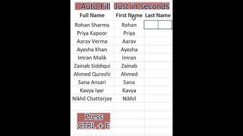 Excel Magic trick# 01 Flash Fill