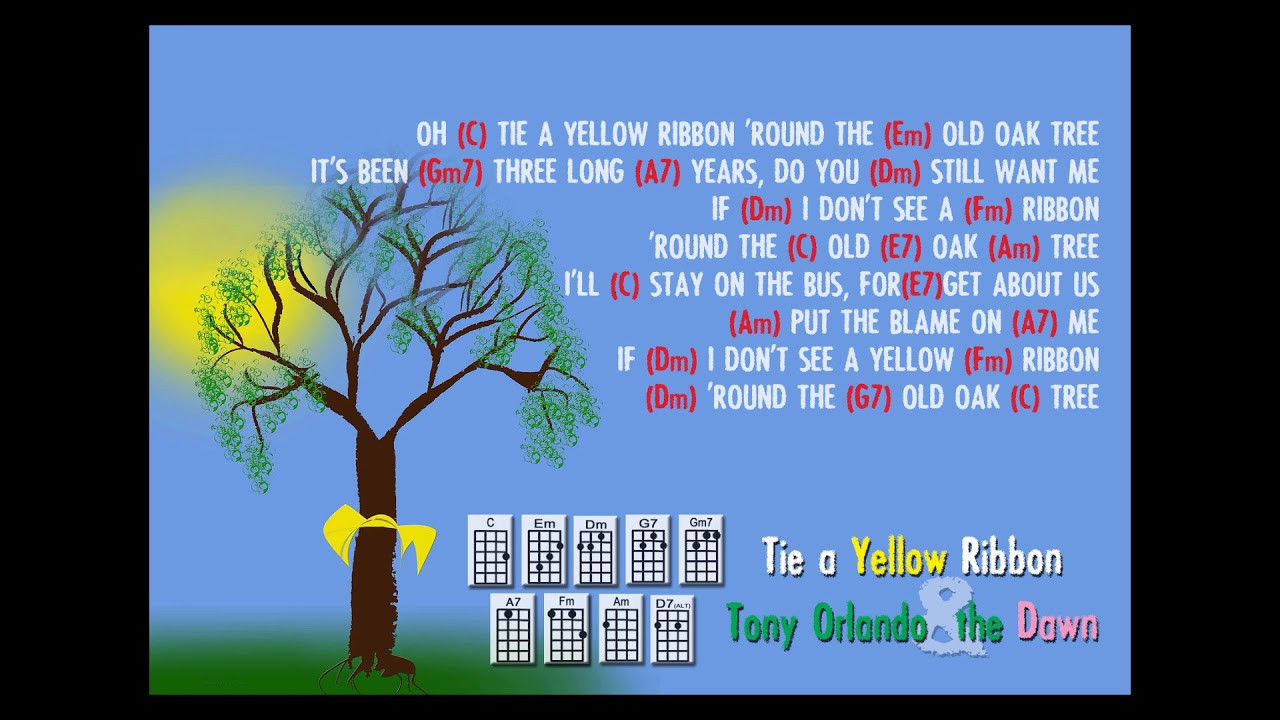 Tony Orlando & the Dawn Tie a Yellow Ribbon....(Ukulele PlayAlong w