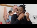 Huge loop earring prank on husband