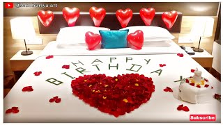 towel art | how to decorate bedroom for birthday | romantic anniversary room decoration ideas