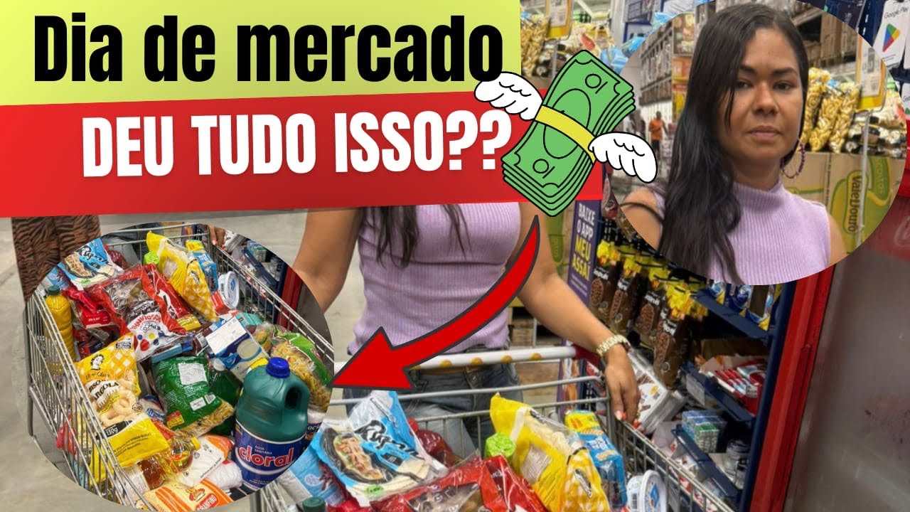 Dia de mercado,compras do mês,eu achei que pagar menos #mercado #compras 🛒