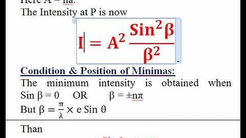 Video Lesson 35: Module-4/Diffraction/Fraunhofer Diffraction at Single Slit Part-III