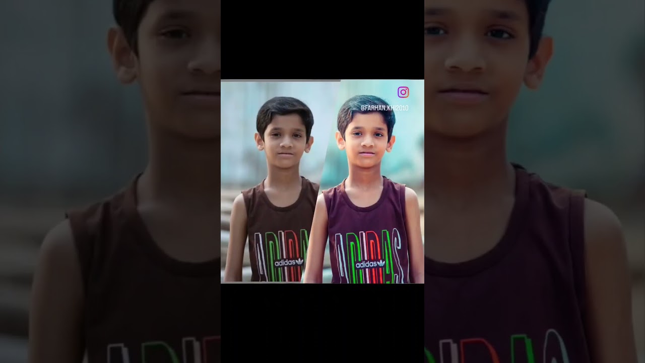 Before and After of a portrait of Boy 