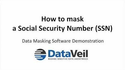 How to mask a Social Security Number (US SSN) using DataVeil