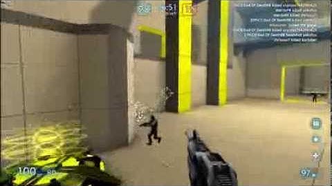 Uberstrike: gameplay - SuperPRISM Reactor (Machine gun damage hack)