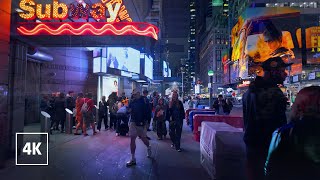 NEW YORK Crowded Chaos: Exploring Times Square at Night, Walking Tour