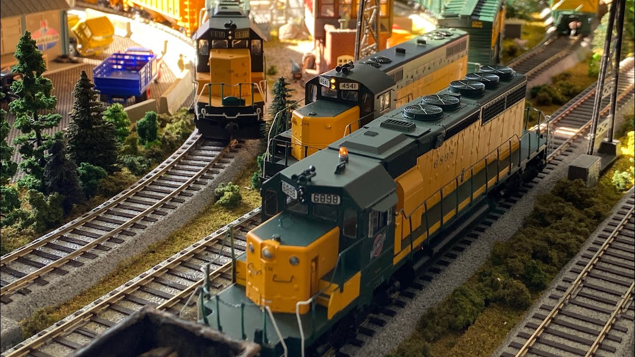 3 CNW Freight Train Roll By HO Scale Trains YouTube