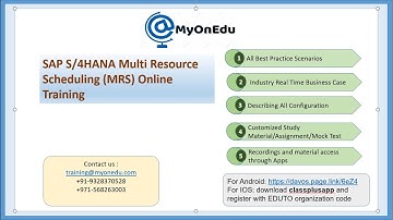 SAP MRS-Multi Resource Scheduling with Project System solution I SAP MRS Training I SAP PS (S/4HANA)