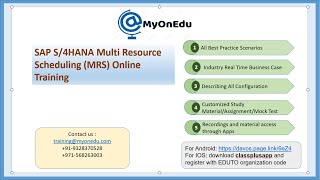 SAP MRS-Multi Resource Scheduling with Project System solution I SAP MRS Training I SAP PS (S/4HANA)