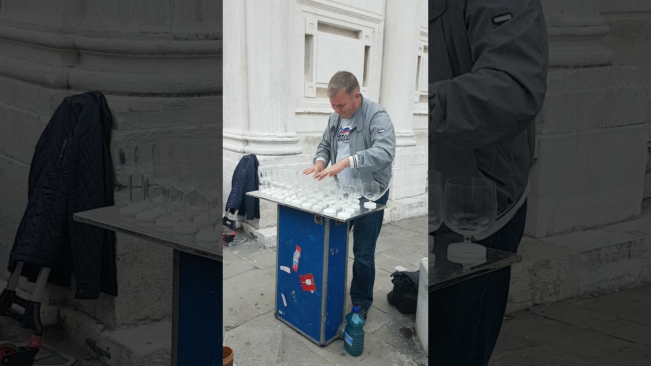 Street Artist Playing Glass Harmonica Ave Maria