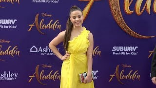 Sarah Jeffery Aladdin World Premiere Purple Carpet