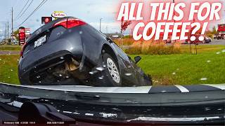 Driver Cuts Across 5 Lanes for Coffee—Ends in a Crash! - Driving fails -learn how to drive #1633