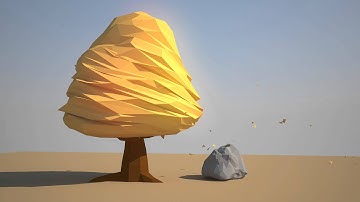Low poly tree and leaf loop test