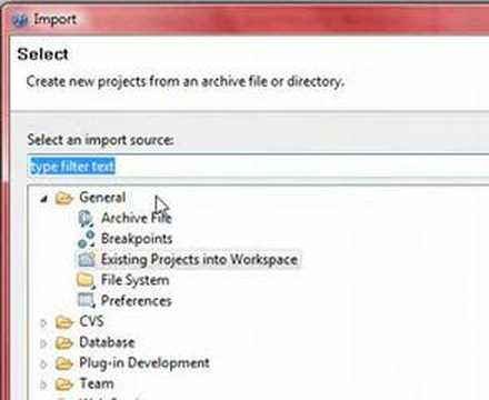 Eclipse Import a Project