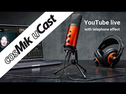 YouTube livestream with telephone effect using cosMik uCast