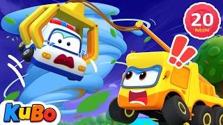 Typhoon Rescue Heroes! Construction Trucks Save the Day | Educational Kids Cartoons | LEFUN Kids TV