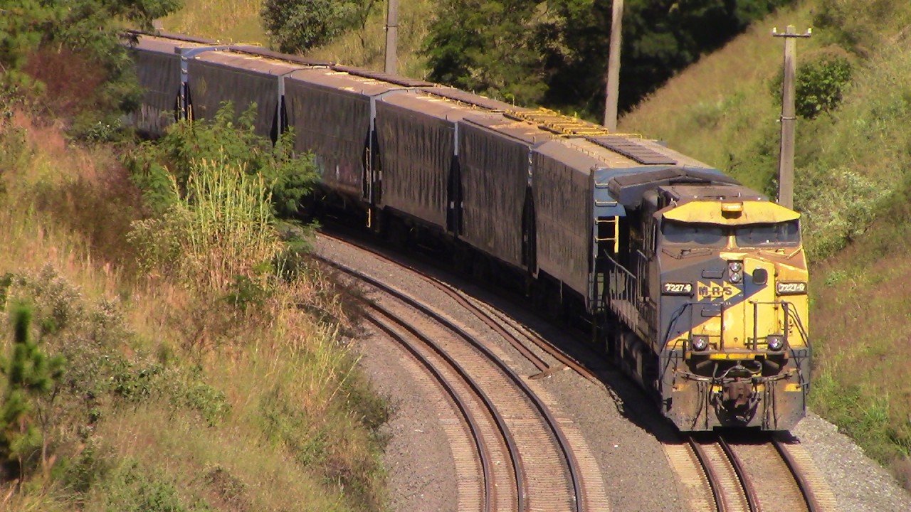 Trem da MRS carregado com soja passando por Dona Catarina