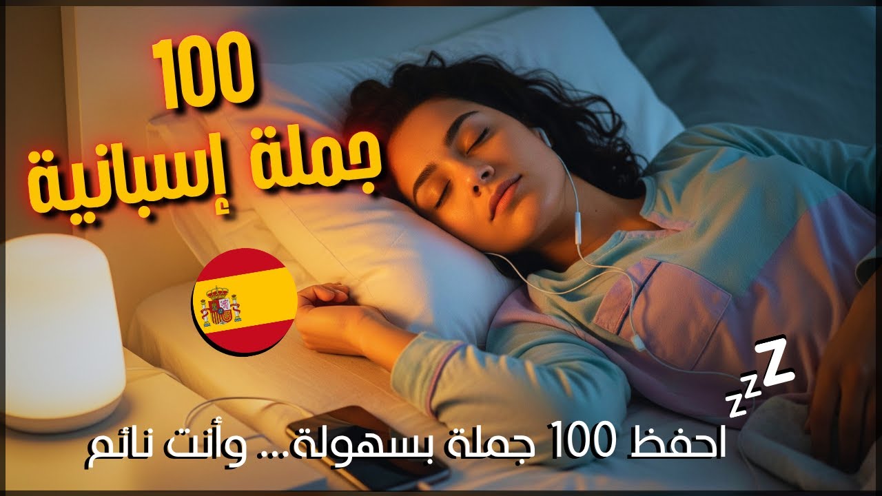 تعلم الإسبانية أثناء النوم | 100جملة يومية بصوت واضح وترجمة عربية 🇪🇸