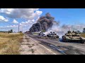 4 MINUTES AGO! Dozens of Russian T-90Ms sunk by British Storm Shadow Missiles on a pontoon bridge!