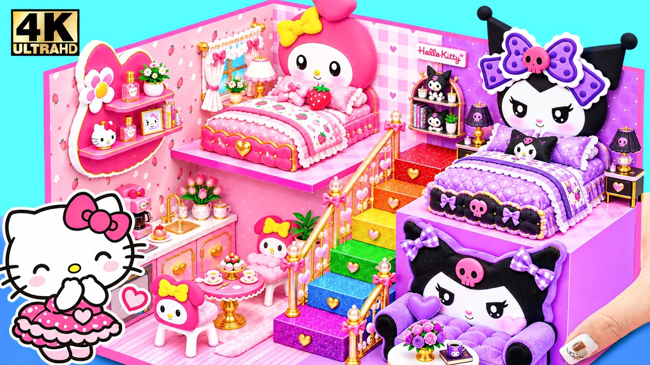 Make Beautiful Hello Kitty House with Kuromi & My Melody has