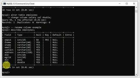 Introduction to SQL Fundamentals | MySQL | Alter Table Command | Part 4