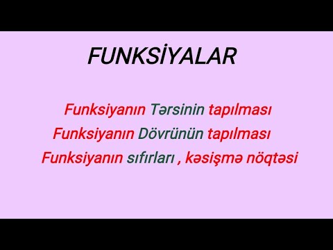 Video: Funksiyanın sıfırları hansılardır Çoxluqlar hansılardır?