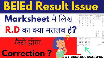 Result Me R.D ka kya Matlab Hai ? | Marksheet kese hogi ab sahi | By Radhika Agarwal