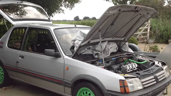 peugeot 205 gti mi16 zx9r carbs first start up after re fitting engine