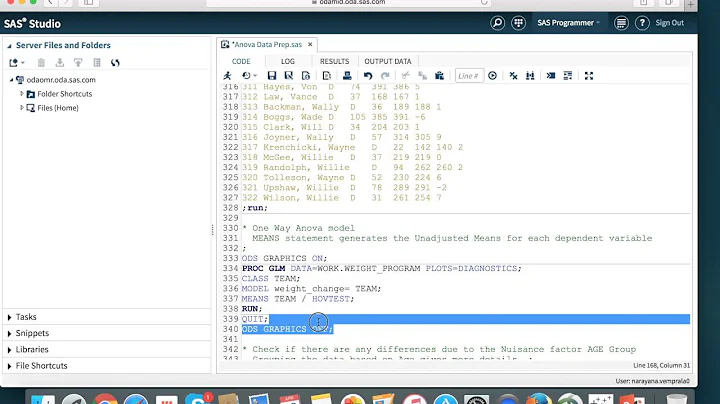 SAS Basics 14   ANOVA GLM