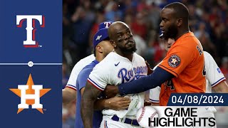 Houston Astros vs Texas Rangers GAME HIGHLIGHTS 04\/08\/2024 | MLB Highlight 2024