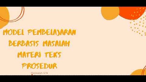 Video Skenario Pembelajaran Materi Teks Prosedur